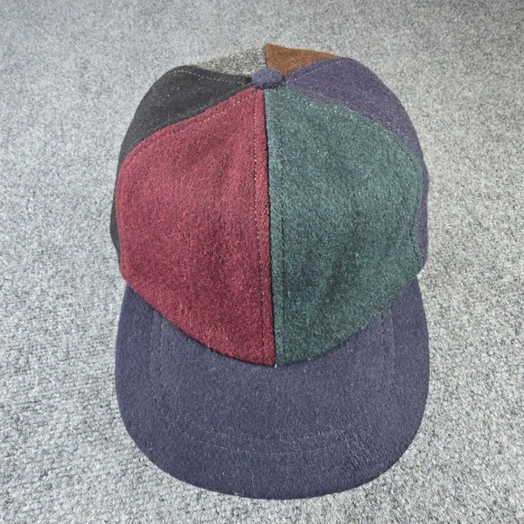 Rare Vintage‎ J.Crew Union Made Wool Patchwork Cap USA 6-Panel Hat Sz M 22" - Picture 6 of 9